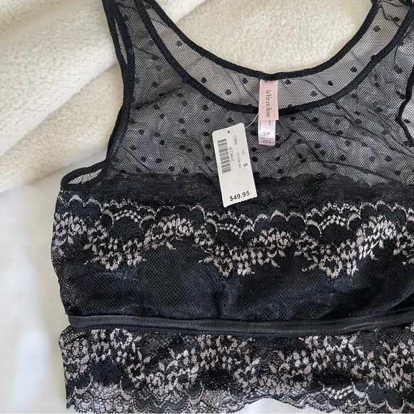 BNWT la vie en rose pink and black lace bra and underwear set - Picture 4 of 4